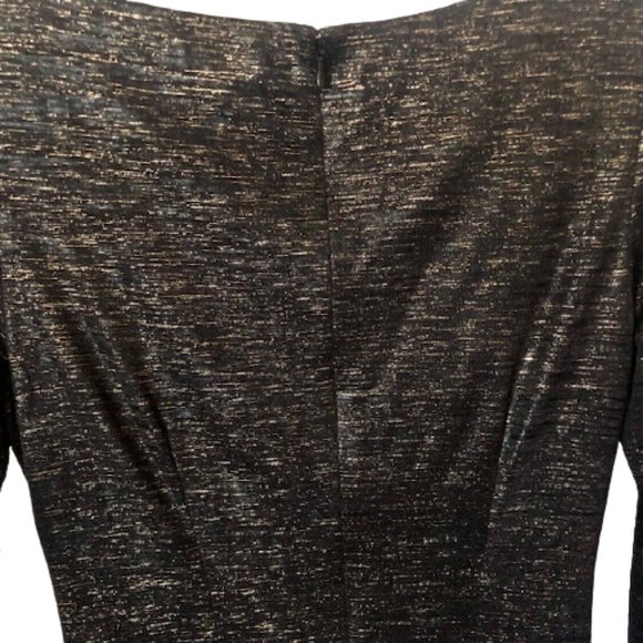 Cache Ruched Front Sheath w/ Goldtone Zippers - Black/Gold - M - Picture 7 of 9